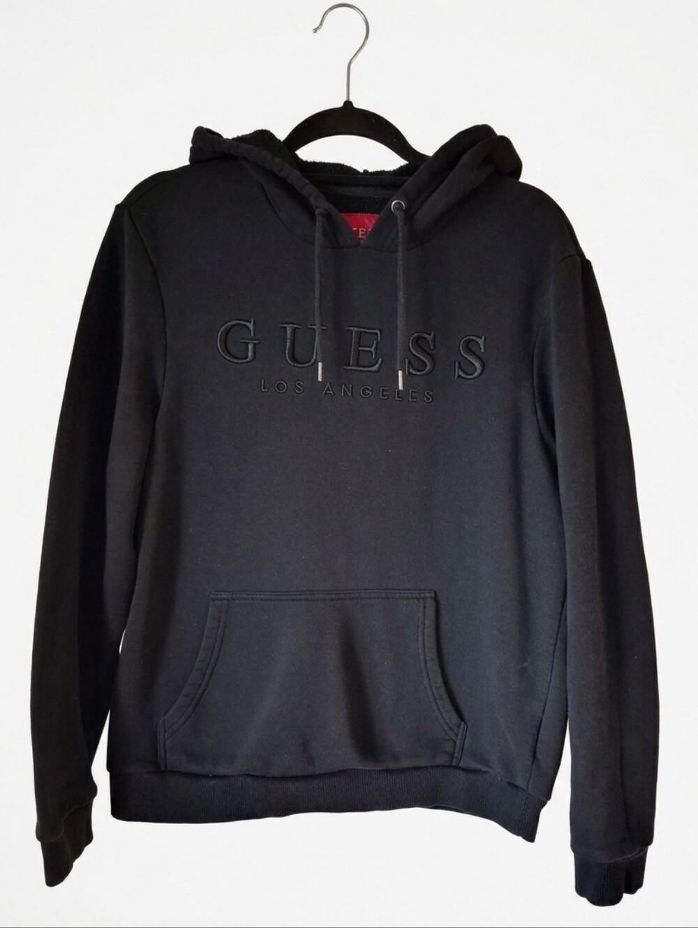GUESS Los Angeles Embroidered Hoodie - Black - Size Medium